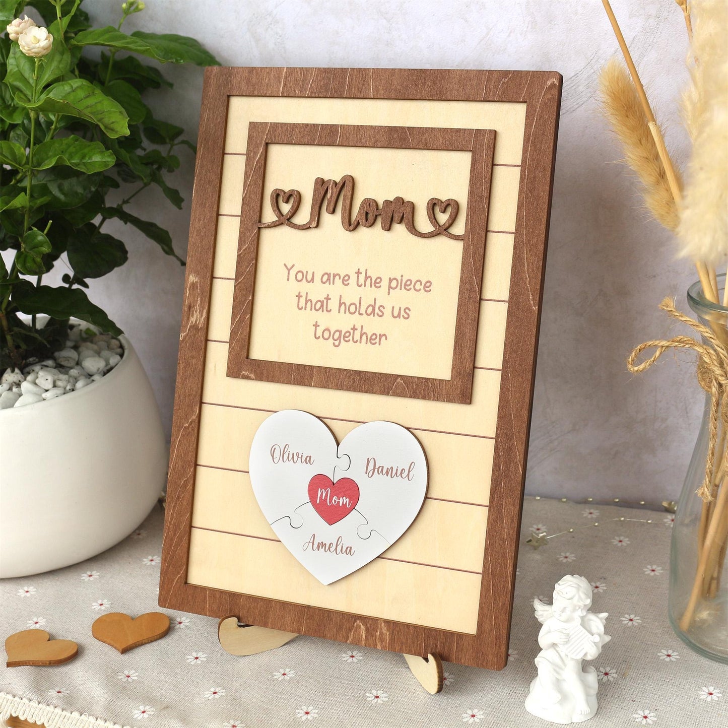 Custom Mom Puzzle Sign With Kids Name, Mother's Day Puzzle Sign, Gift for Mom, Mom Gift From Kids, New Mom Gift, Mother In Law Gift