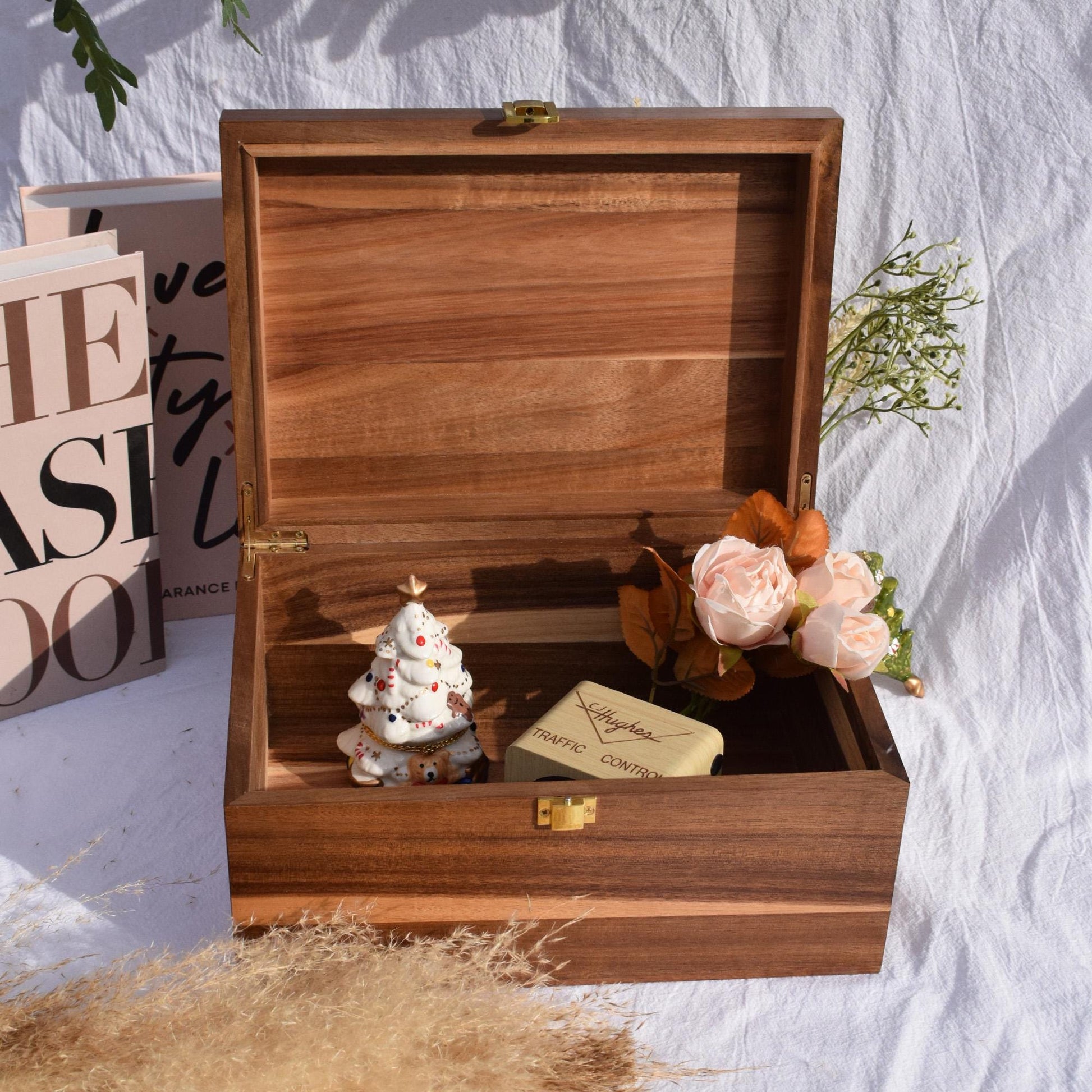Personalized Walnut Keepsake Box,Engraved Wedding Keepsake Memory Box,Engagement Gift,Wooden Box With Hinged Lid,Anniversary Gift Couples