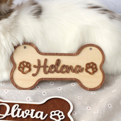 Wooden Dog Name Sign  Personalized Pet Name Plaque for Pet House, Room, Crate, Kennel, or Feeding Area  Dog Sign  Dog House Sign