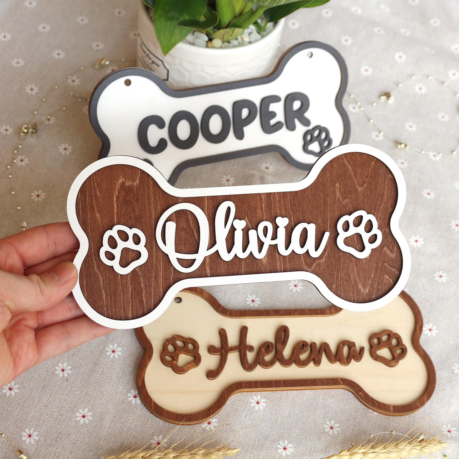 Wooden Dog Name Sign  Personalized Pet Name Plaque for Pet House, Room, Crate, Kennel, or Feeding Area  Dog Sign  Dog House Sign