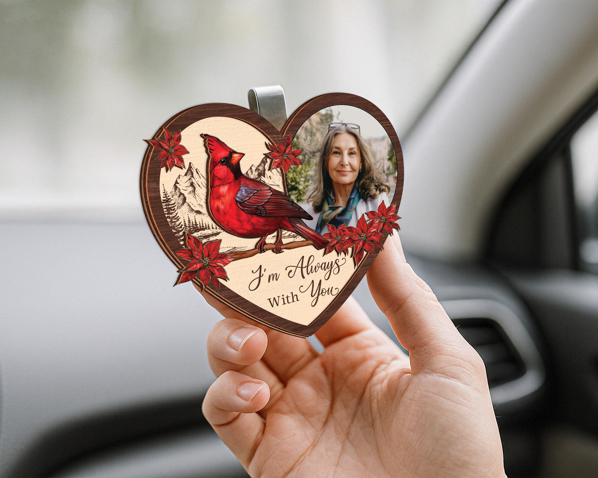 Loss of Father Gift,Custom Photo Car Visor Clip,Sympathy Memorial Gift,I'm Always With You,Loss Of Dad Mom,Sun Visor Picture Clip,Grief Gift