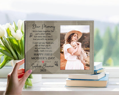 Custom First Mother's Day Picture Frame,Photo Gift for Mom,1st Mothers Day Gift from Baby,Dear Mommy Poem,Mother's Day 2025 Gift New Mommy