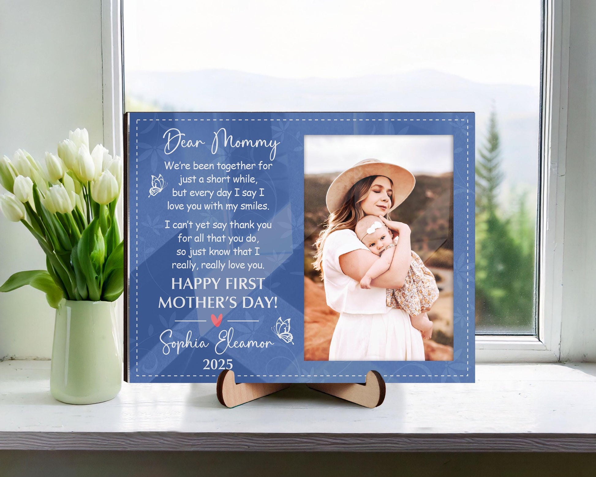 Personalized First Mother's Day Picture Frame,1st Mother's Day Gift from Baby,Dear Mommy Poem,Mother's Day 2025 Gift New Mom,Gift for Wife