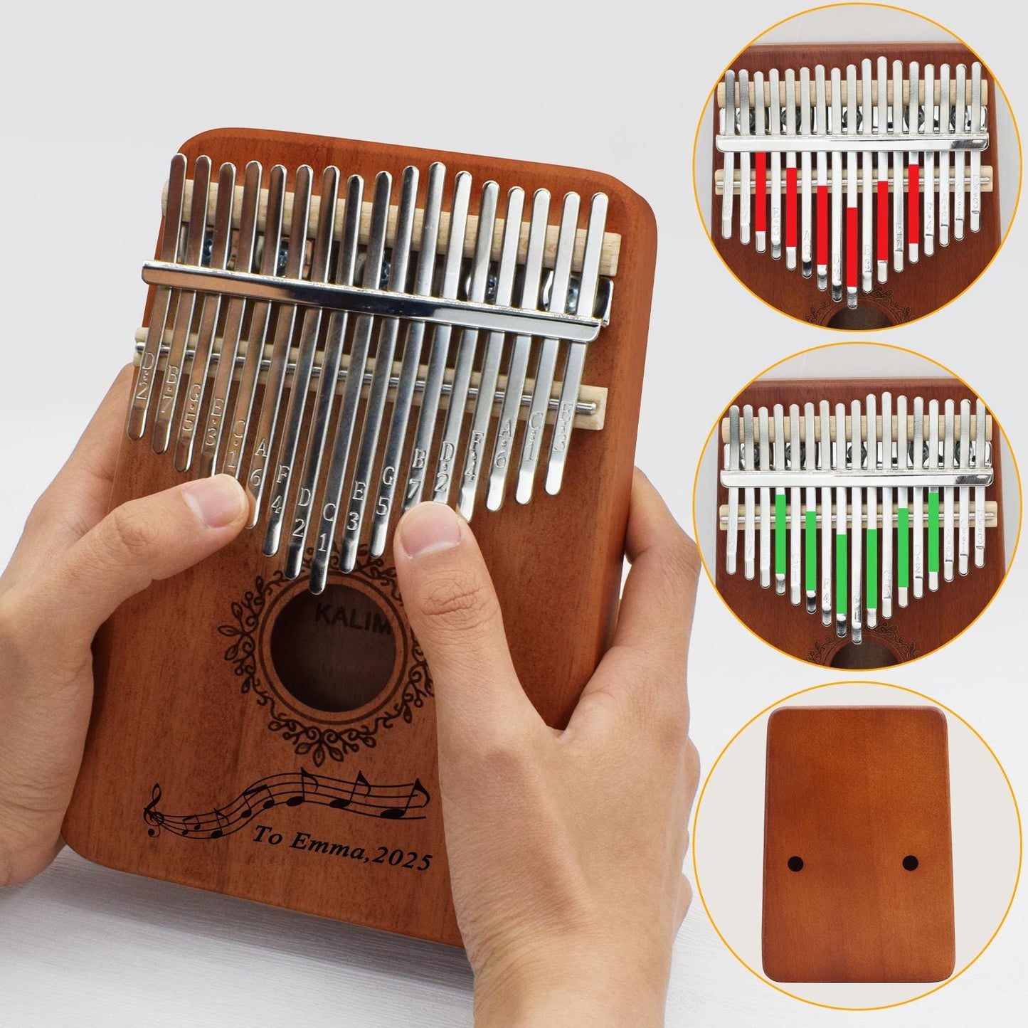 17-Key Personalized Kalimba | African Thumb Piano with Engraving | Unique Gift for Kids, Adults & Music Enthusiasts