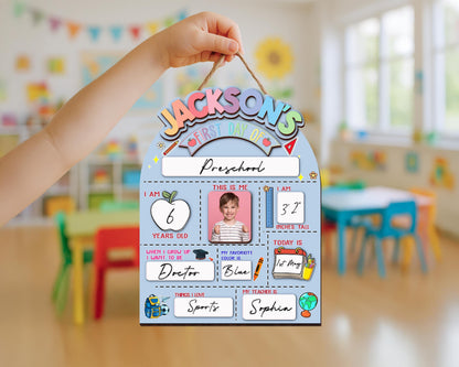 Custom First And Last Day School Sign,First Day Of School Board,Preschool Back To School Photo Prop,Gift for Student,Son,Daughter,Kids Gift