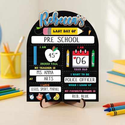 Custom Back to School Board,First And Last Day School Interchangeable Sign,First Day of School,Dry Erase Sign,Gifts for Kids,Son,Daughter