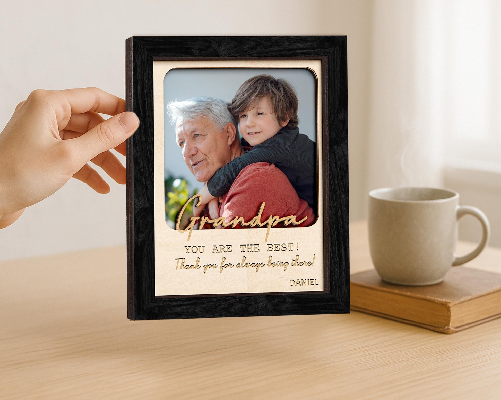 Personalized Photo Sign for Dad,Father's Day Gift for Daddy,Father Gift,Birthday Gift,Thank you dad,Picture Frame,Grandpa Gift,Best Dad Ever