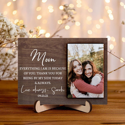 Mother of the Bride Gift from the Bride,Photo on Wood,Picture Frame,Father of the Bride Gift from Bride,Wedding Gift Mom Dad from Daughter