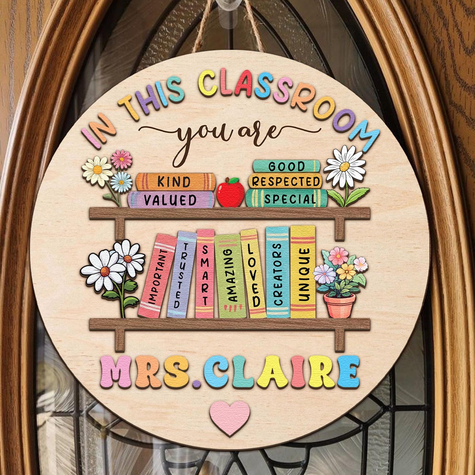 Customized Teacher 3D Door Sign, Teacher Door Hanger, Classroom Welcome Sign, Classroom Decor, Custom Teacher Name Sign, Teacher Wooden Sign