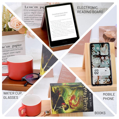 Wooden Triangle Book Stand,Custom book stand,Mother's Day Gift,Book Holder With Slot For Tablet Book,Gifts For Readers,Minimalist home decor