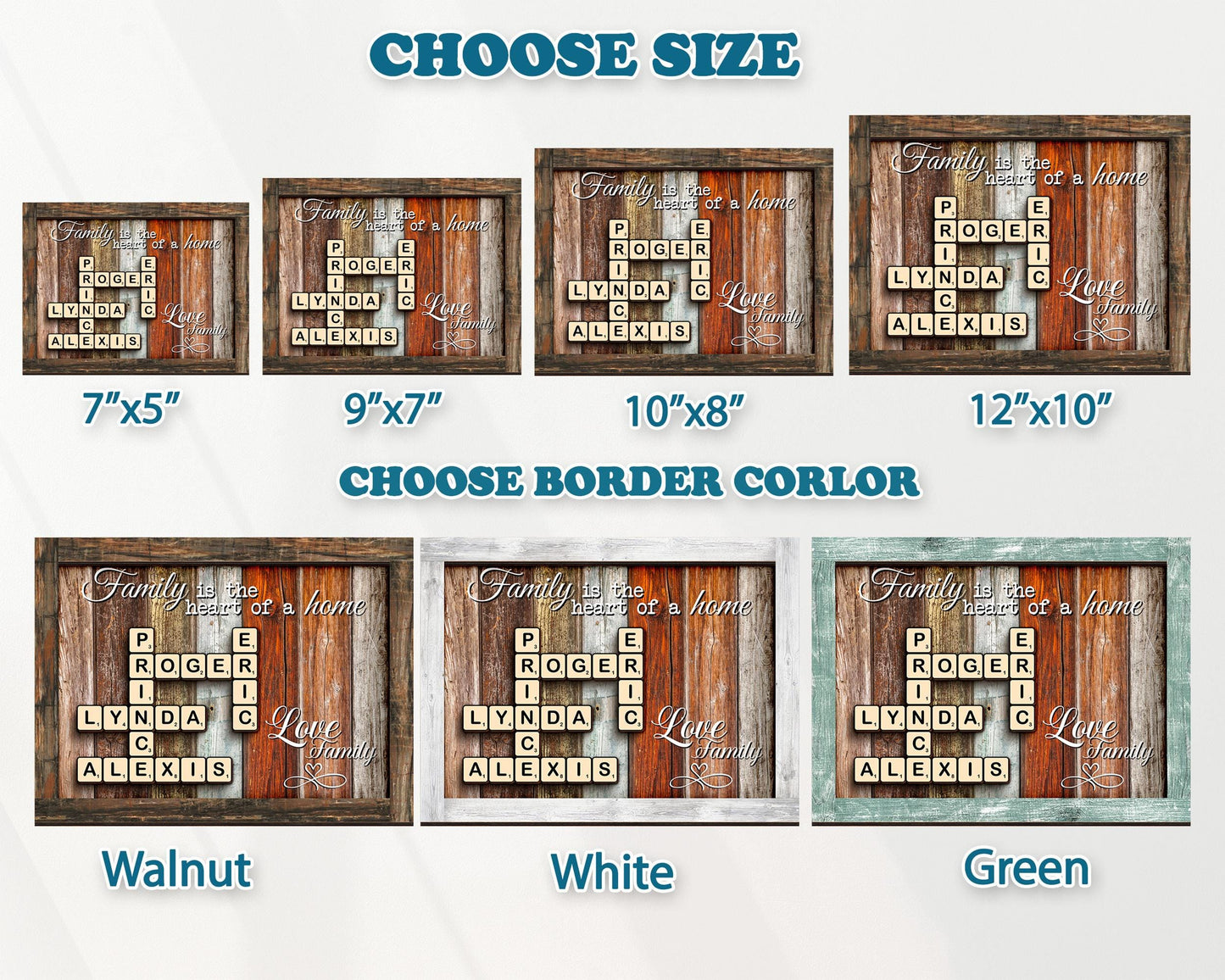 Family Gift,Custom Scrabble Family Name Frame,Crossword Scrabble Puzzle Sign,Grandparents Gift,Letter Tile Art,Grandma Gift,Rustic Decor