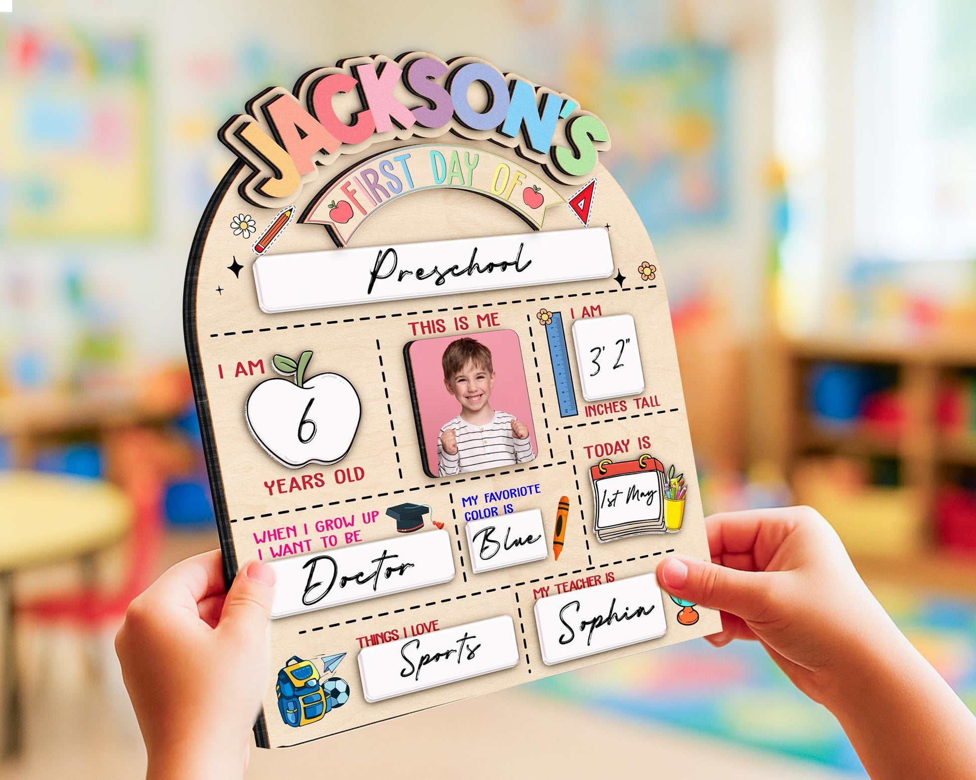 Custom First And Last Day School Sign,First Day Of School Board,Preschool Back To School Photo Prop,Gift for Student,Son,Daughter,Kids Gift