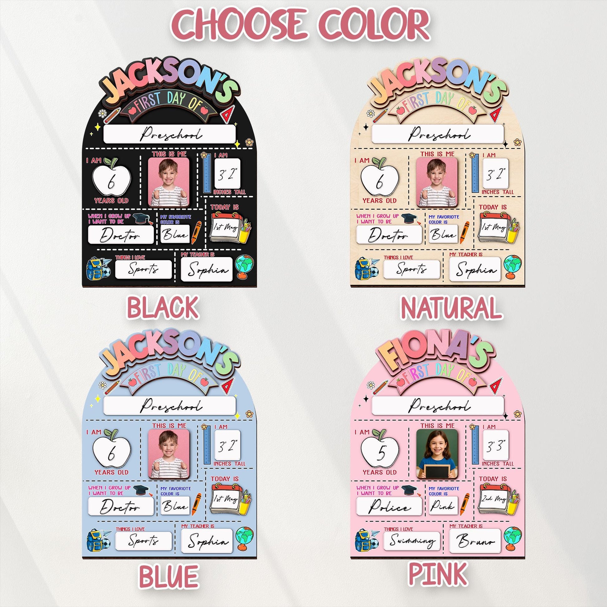 Custom First And Last Day School Sign,First Day Of School Board,Preschool Back To School Photo Prop,Gift for Student,Son,Daughter,Kids Gift