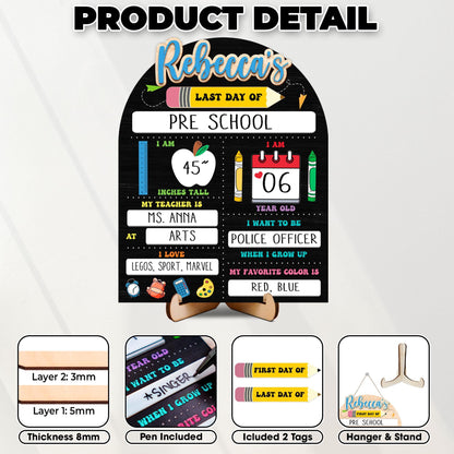 Custom Back to School Board,First And Last Day School Interchangeable Sign,First Day of School,Dry Erase Sign,Gifts for Kids,Son,Daughter