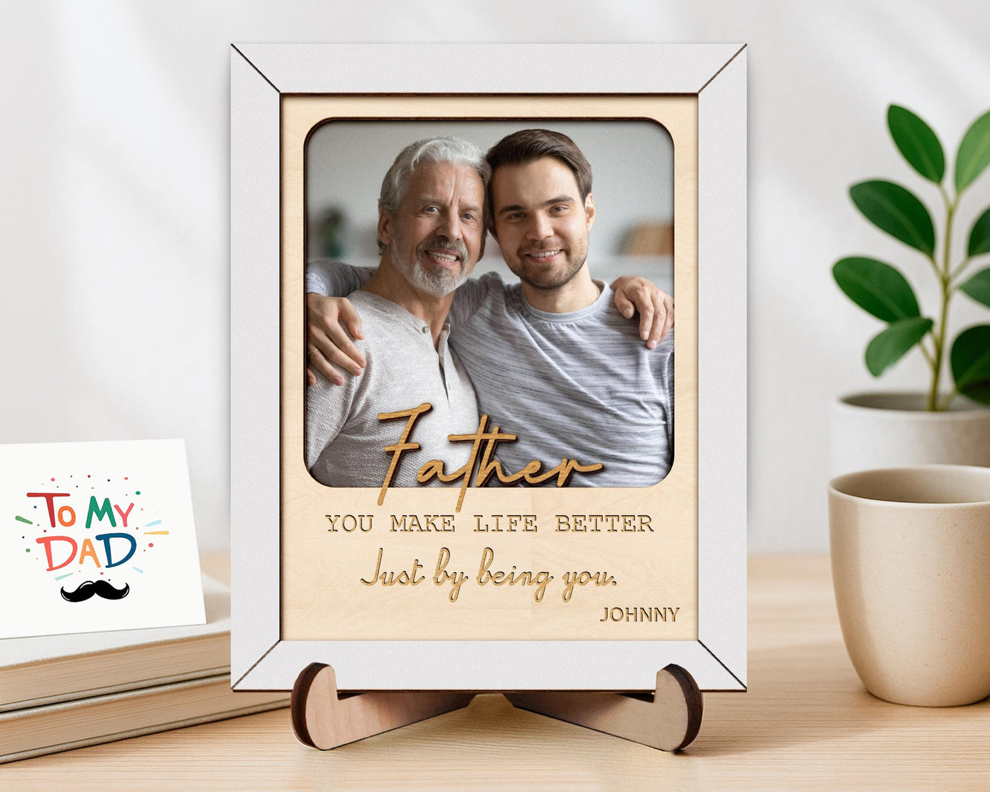 Personalized Photo Sign for Dad,Father's Day Gift for Daddy,Father Gift,Birthday Gift,Thank you dad,Picture Frame,Grandpa Gift,Best Dad Ever