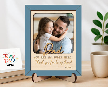 Personalized Photo Sign for Dad,Father's Day Gift for Daddy,Father Gift,Birthday Gift,Thank you dad,Picture Frame,Grandpa Gift,Best Dad Ever