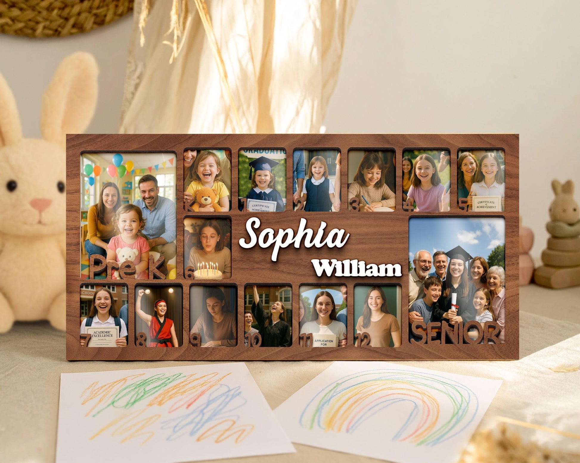 School Years Photo Frame,Pre K to Graduation School Picture Frame,Custom Grade School Photo Frame, Senior Gift,Back to School Kid Gift
