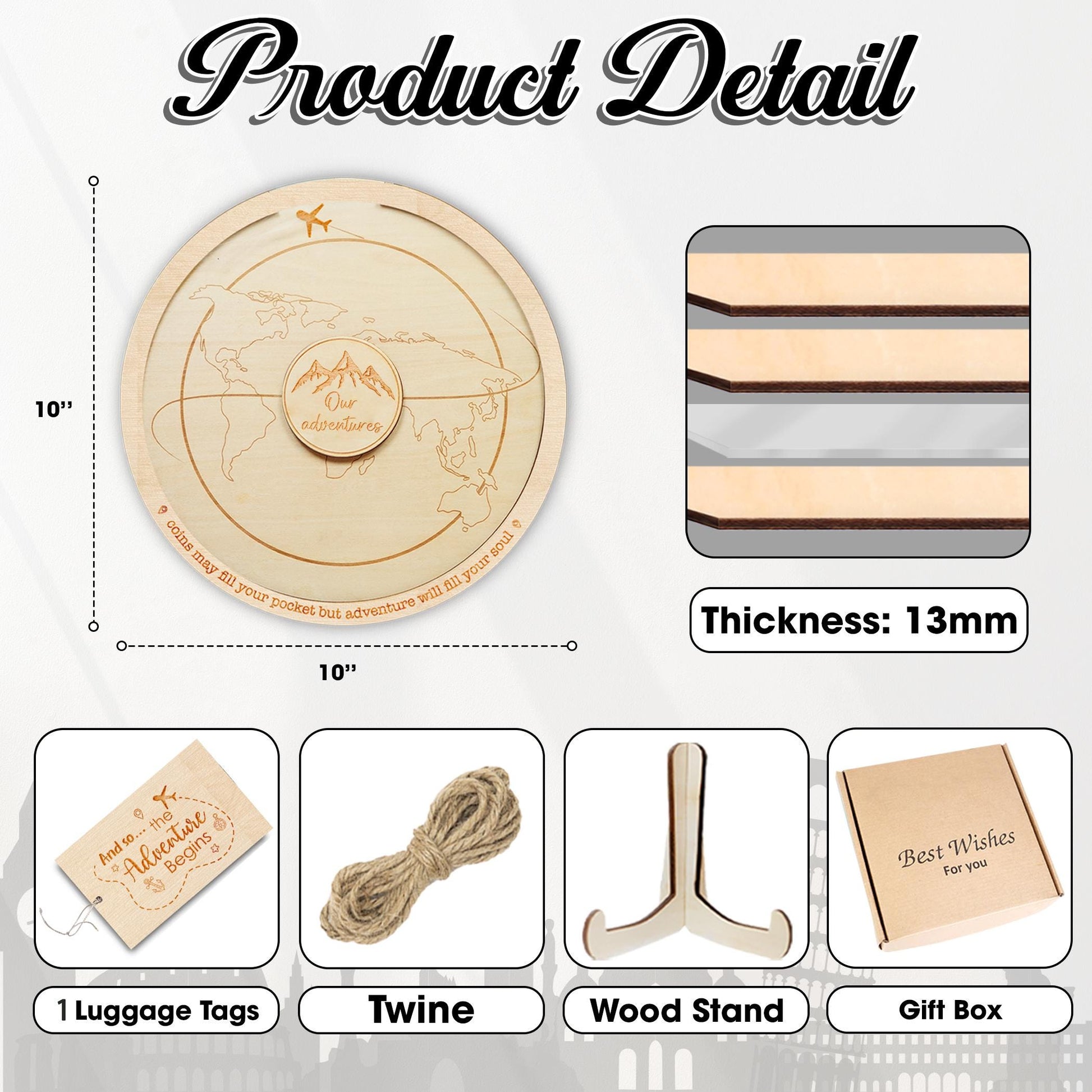 Coin Holder Travel  Box,Currency Display Box,Coin Collection Gift for Traveler,Travel Lover,Our Adventure,Travel Gift,Travel Money Holder