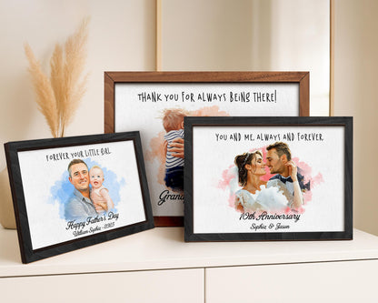 Personalised Dad Drawing, Fathers Day Present For Him From Daughter Wife, Meaningful Artwork, Birthday Art Gift, Father's Day unforgettable