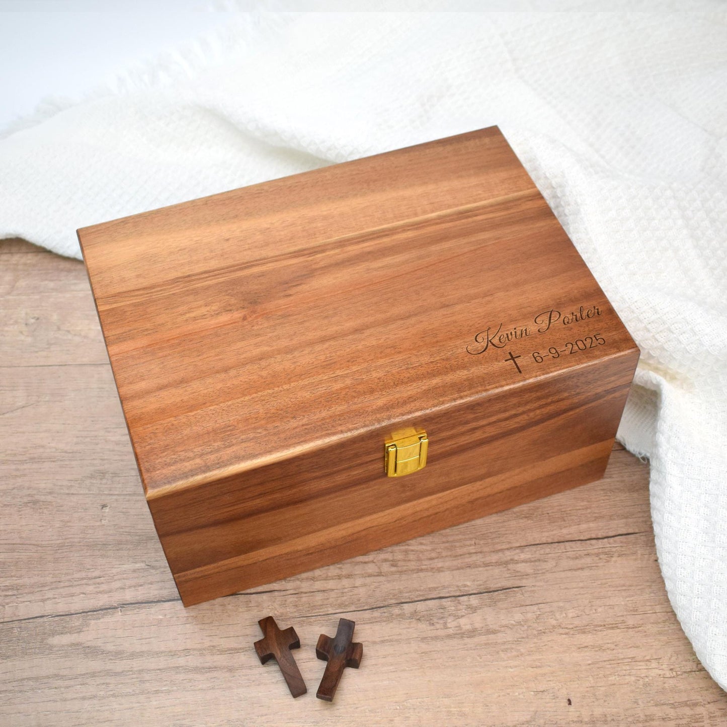 Engraved Wood Prayer Box,Personalized Baptism, First Communion, Christening Gift, Religious Gift for Godchild, Grandchild, Godparents