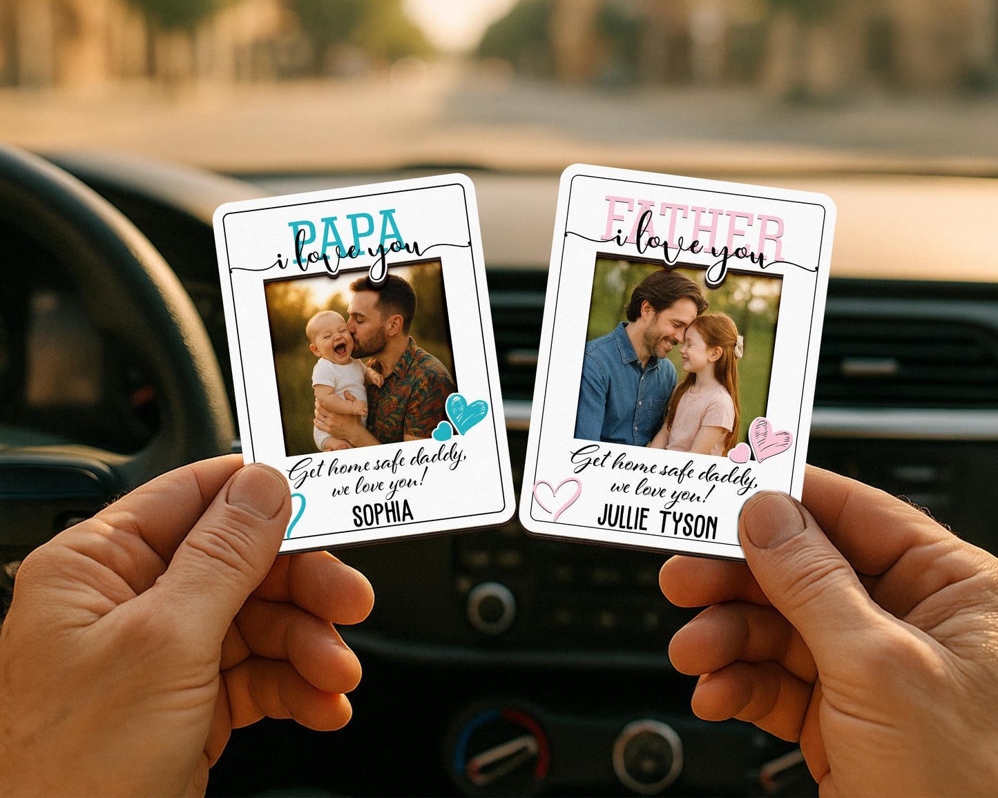 Photo Car Visor Clip for Dad, Drive Safe Dad Gift, Personalized Drive Safe Visor Photo Frame, Drive Safe Reminder, Sun Visor Clip Gifts 2025