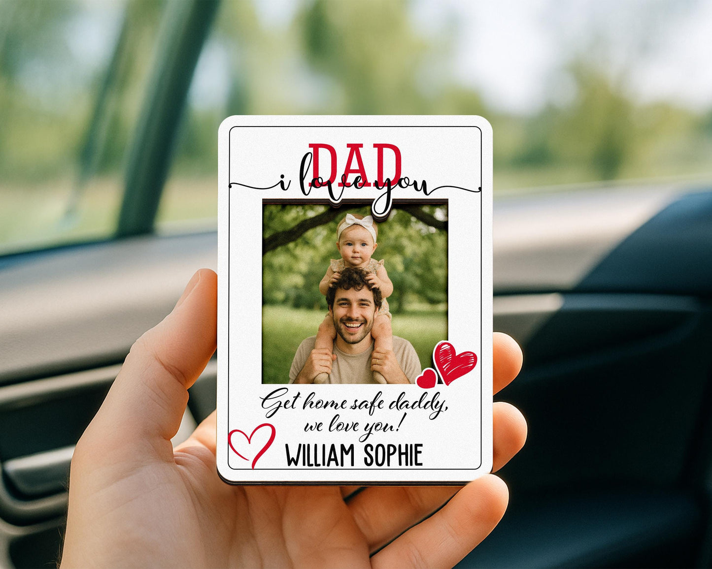 Photo Car Visor Clip for Dad, Drive Safe Dad Gift, Personalized Drive Safe Visor Photo Frame, Drive Safe Reminder, Sun Visor Clip Gifts 2025