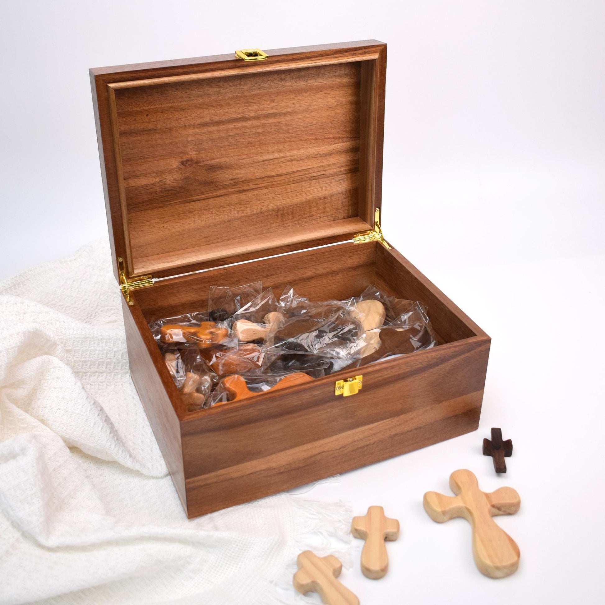 Engraved Wood Prayer Box,Personalized Baptism, First Communion, Christening Gift, Religious Gift for Godchild, Grandchild, Godparents