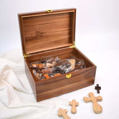 Engraved Wood Prayer Box,Personalized Baptism, First Communion, Christening Gift, Religious Gift for Godchild, Grandchild, Godparents