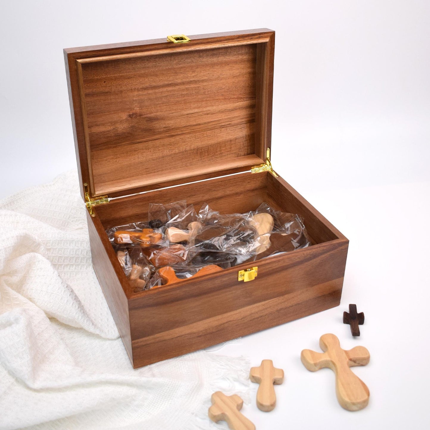 Engraved Wood Keepsake Box,Personalized Baptism, First Communion, Christening Gift, Religious Gift for Godchild, Grandchild, Godparents