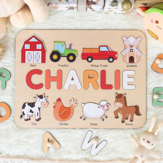 Personalized Name Puzzle for Kids | New Baby Gifts | 1st Birthday Gift | Montessori Toys Gift For Toddlers | Baby Shower Gift