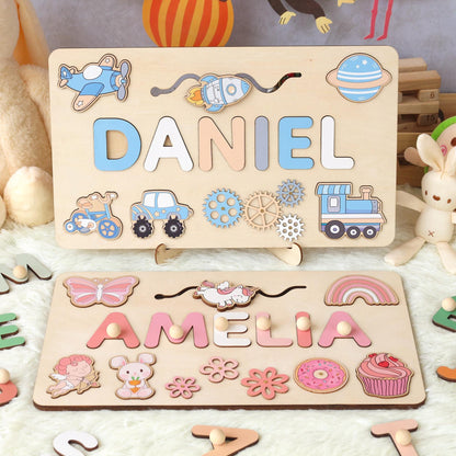 Montessori Busy Board | Personalized Birthday Gift | 1st Birthday Baby Boy Gifts Puzzle Sensory Wooden Toys First Christmas Gift for Kids