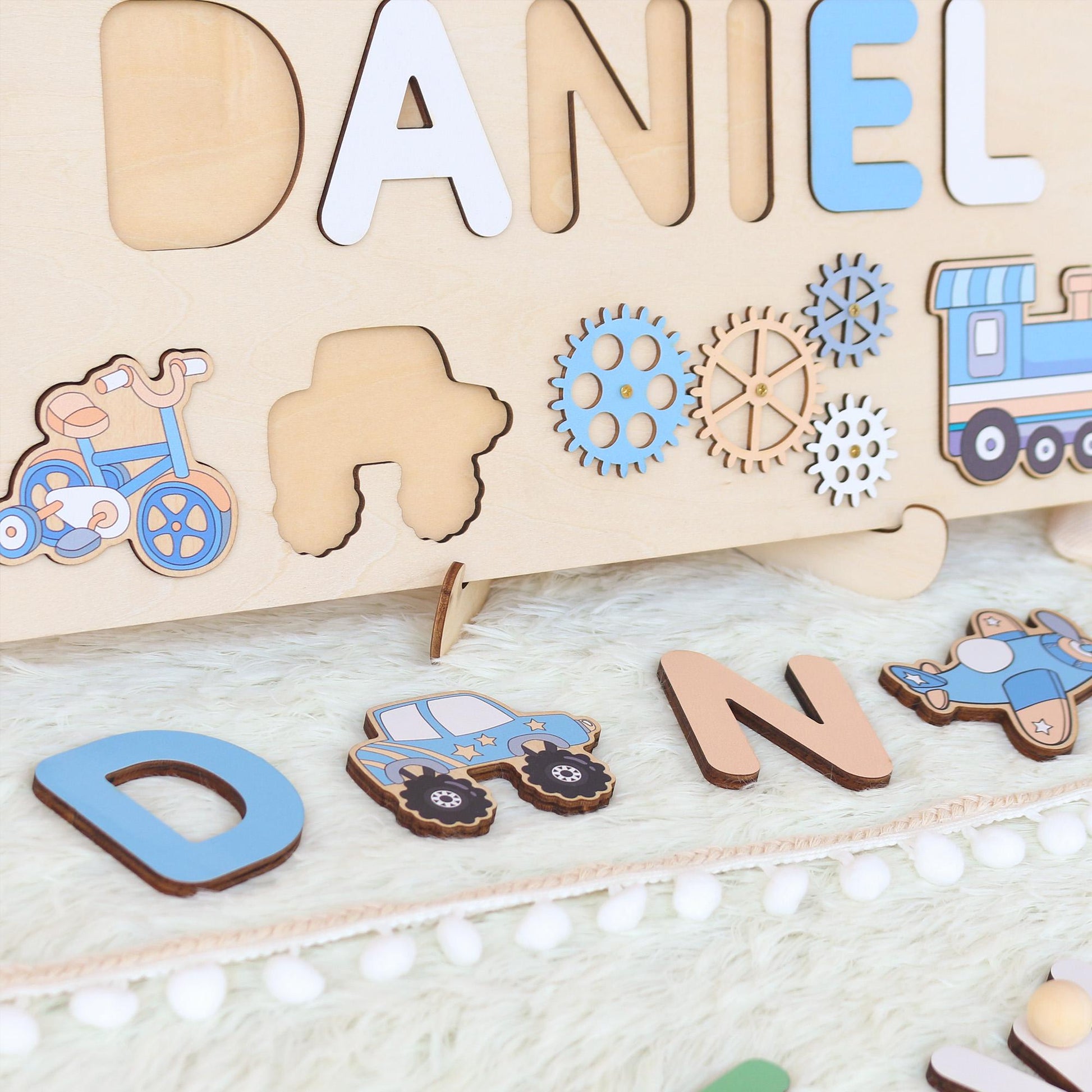 Montessori Busy Board | Personalized Birthday Gift | 1st Birthday Baby Boy Gifts Puzzle Sensory Wooden Toys First Christmas Gift for Kids