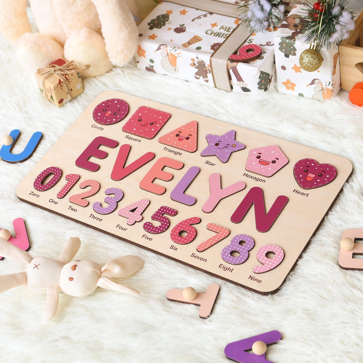 Personalized Name Puzzle | New Baby Gifts | First Christmas Gifts | 1st Birthday Gifts | Montessori Toys | Baby Shower Gifts