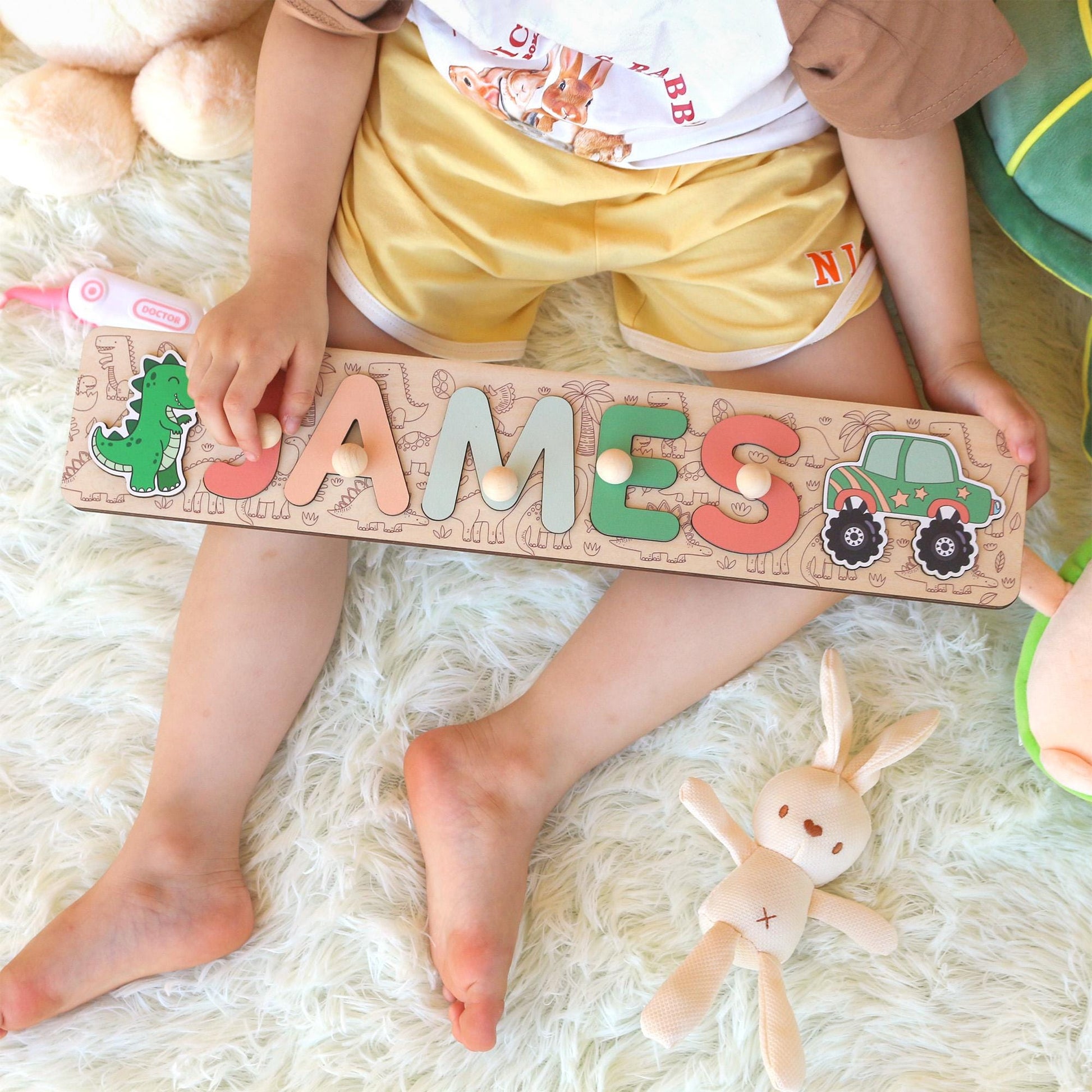Personalized Name Puzzle Boy | First Christmas Gifts For Toddlers | 1st Birthday Gifts | Montessori Toys | Baby Shower Gifts