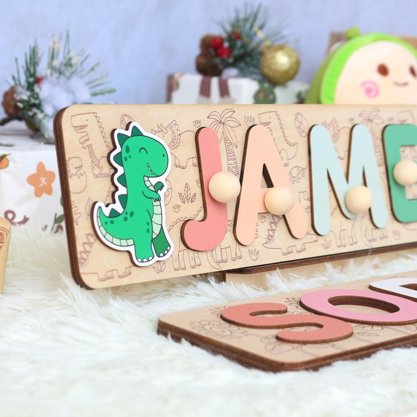 Personalized Name Puzzle Boy | First Christmas Gifts For Toddlers | 1st Birthday Gifts | Montessori Toys | Baby Shower Gifts