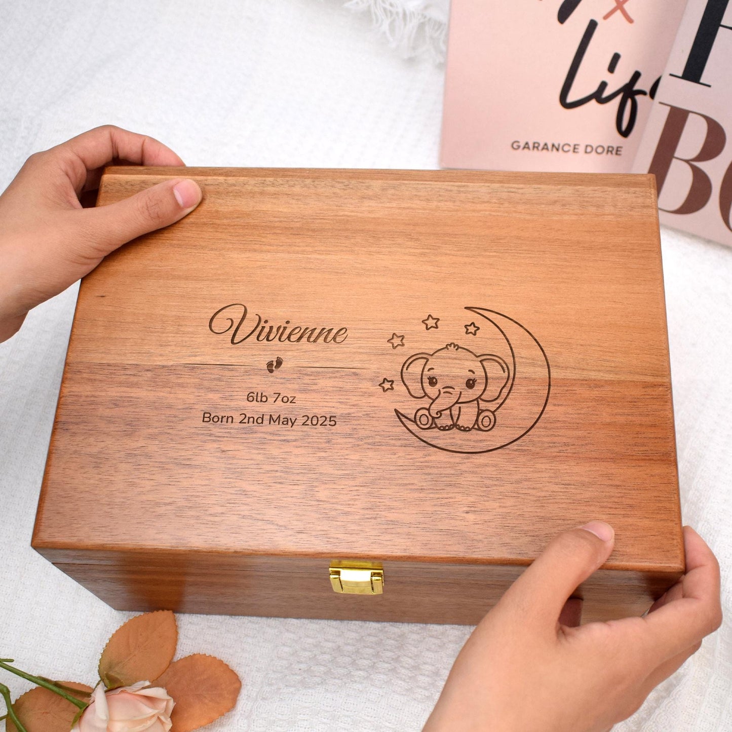 Personalized Baby Memory Box, Custom Unique Gift for New baby,Engraved Wooden Baby Box, Babyâs First Year Keepsake, Newborn Baby Shower Gift