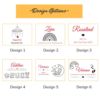 Personalized Baby Memory Box, Custom Unique Gift for New baby,Engraved Wooden Baby Box, Babyâs First Year Keepsake, Newborn Baby Shower Gift