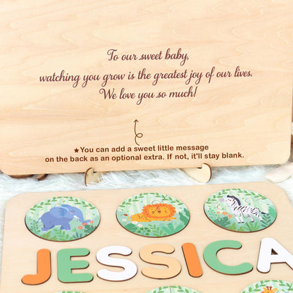 Personalized Name Puzzle | New Baby Gifts | 1st Birthday Gift | First Christmas Gift For Toddlers | Baby Shower Gift | Nursery Decor
