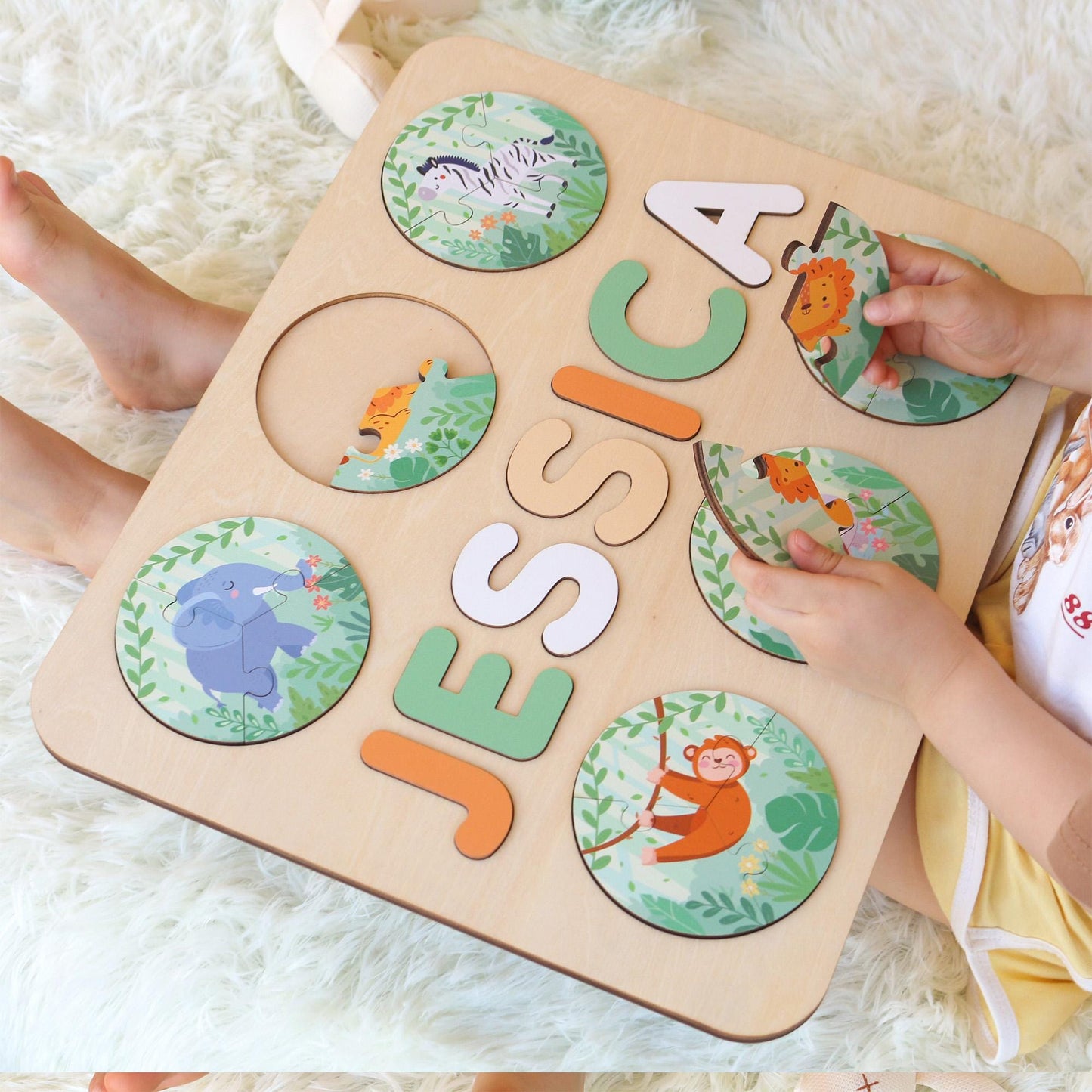 Personalized Name Puzzle | New Baby Gifts | 1st Birthday Gift | First Christmas Gift For Toddlers | Baby Shower Gift | Nursery Decor