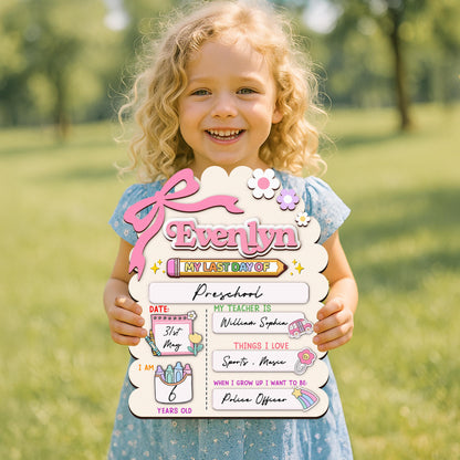 Custom First And Last Day School Sign,Back to School,Kindergarten 1st Day of School,First Day School Board Reusable,Preschool,Photo Prop