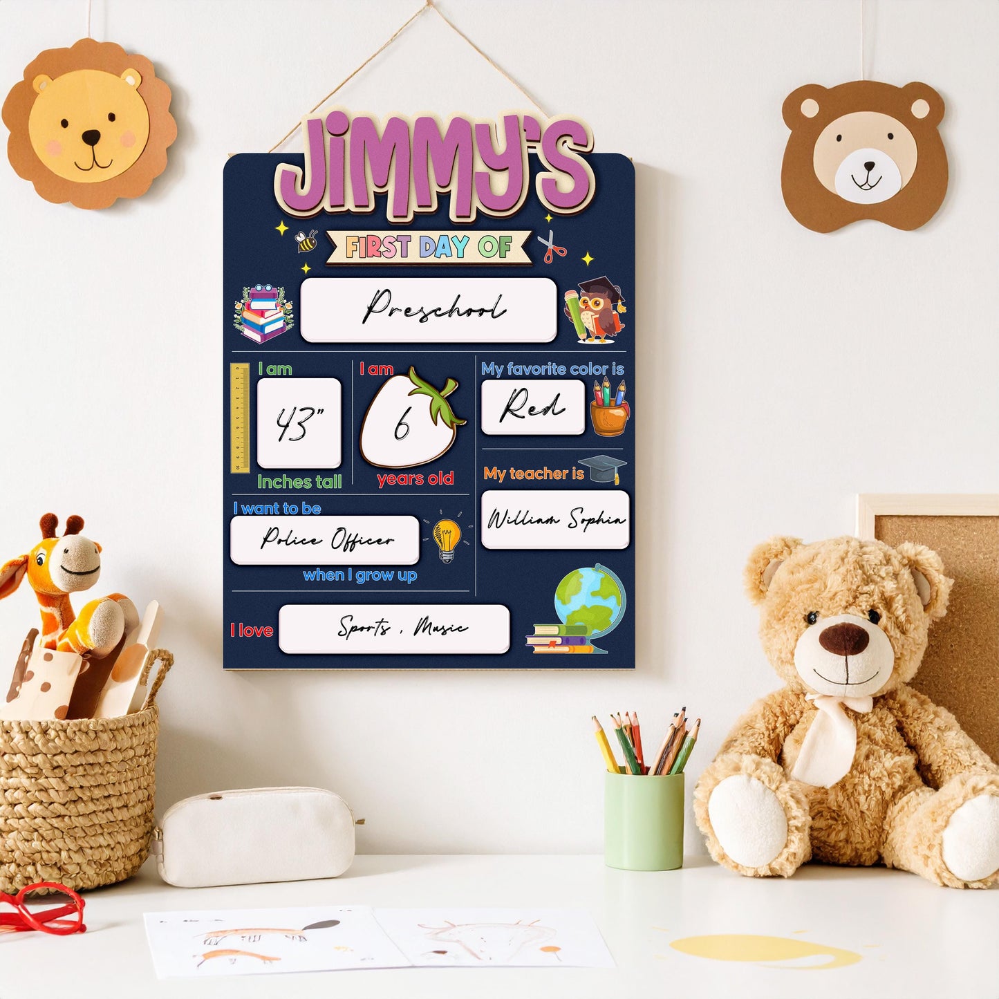 Customized First And Last Day School Sign, Back to School Sign, Kindergarten 1st Day of School Sign, First Day School Wooden School Board