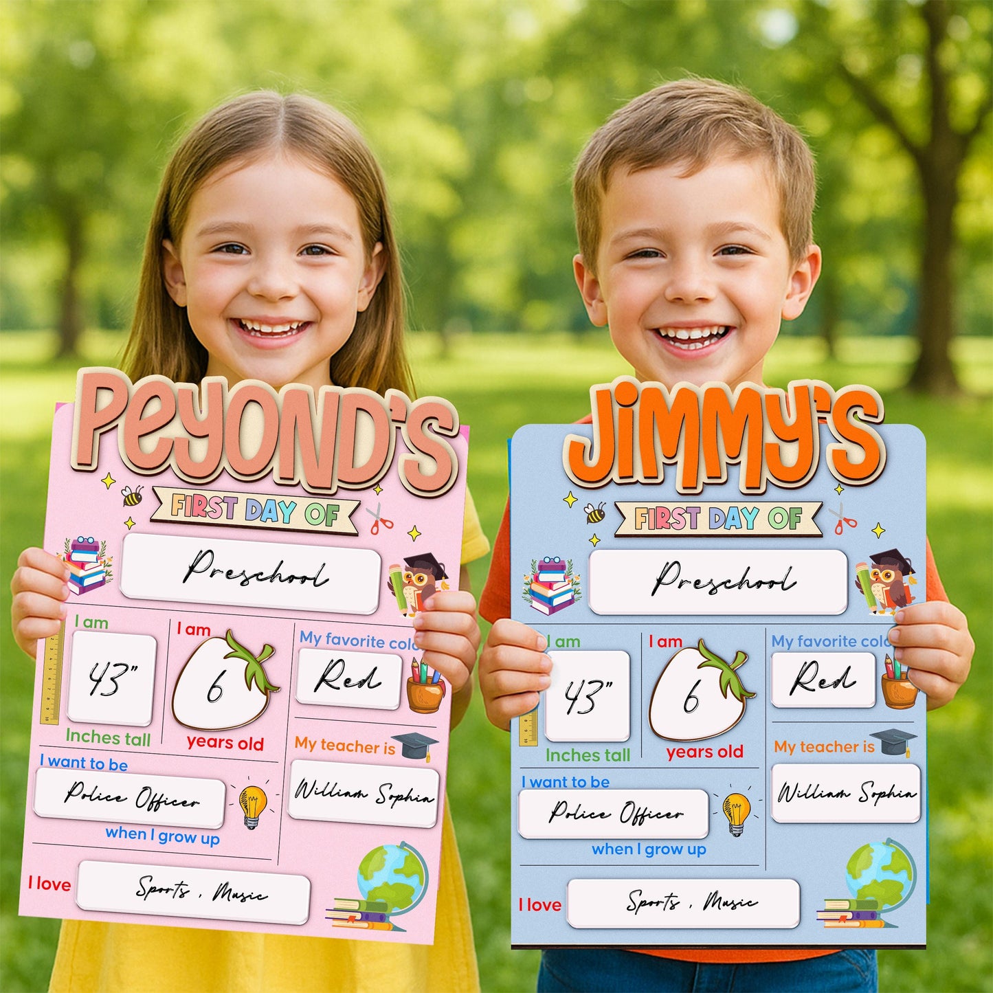 Customized First And Last Day School Sign, Back to School Sign, Kindergarten 1st Day of School Sign, First Day School Wooden School Board