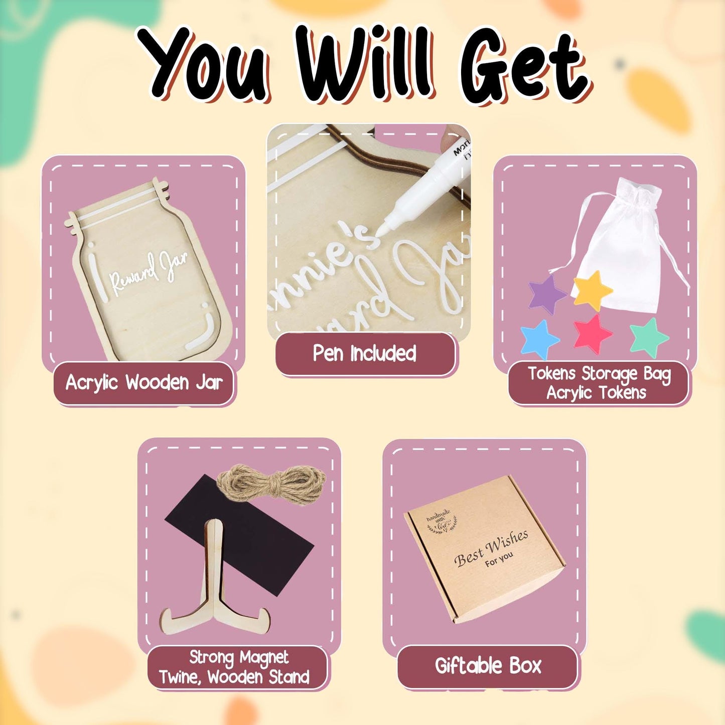 Magnetic Reward Jar,Smiley Face Token,Reward Jar With Star Token,Potty Training,Kids Toilet,Chore Chart Gifts For Kids,Back To School