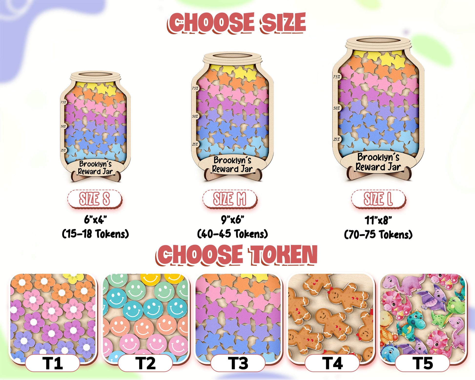 Magnetic Reward Jar with Tokens,Classroom Teacher Smile Star Jar,Reward System for Kid Behavior, Back to School Gift for Kid,Potty Training