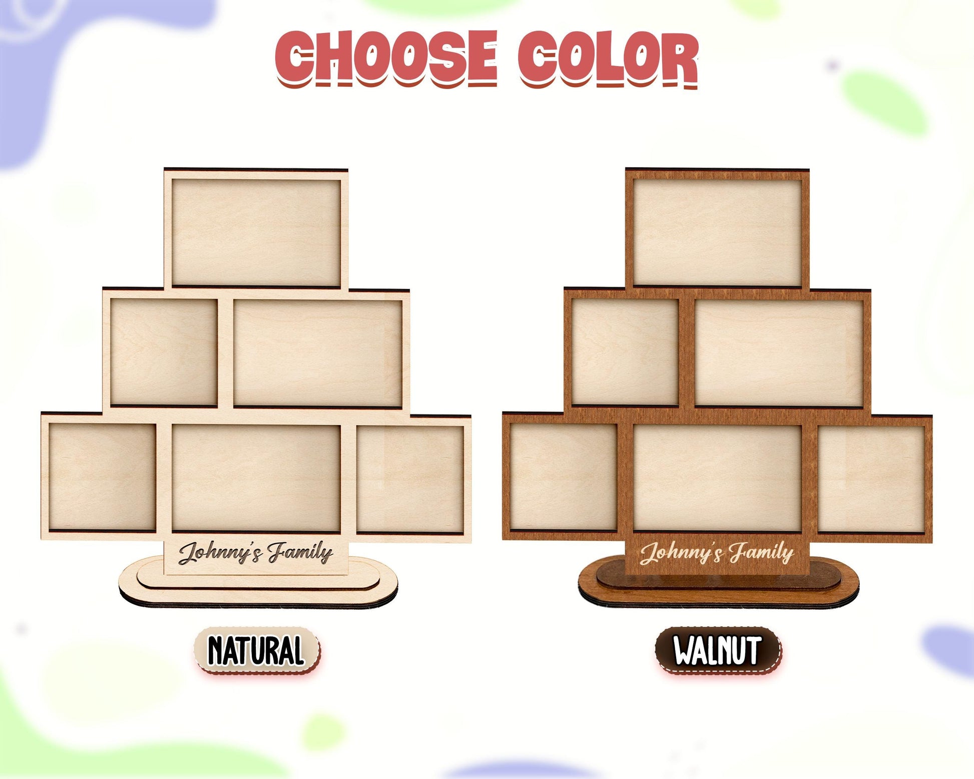 Custom Stacking Photo Sign,Wood Photo Collage Frame,Family Picture Frame,Family Wedding Display,Christmas Gift,Photo Allbum,Anniversary Gift