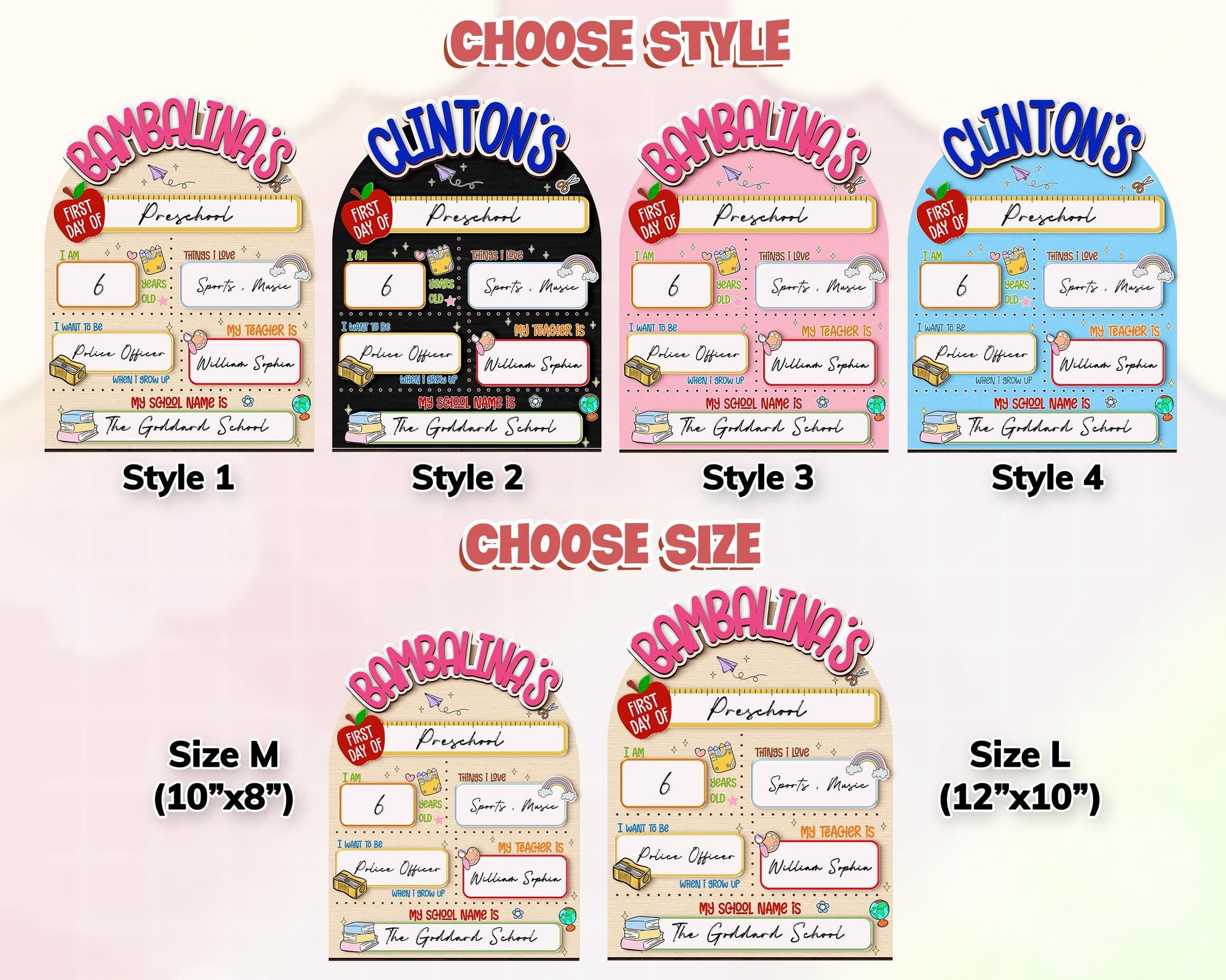 Custom First Day of School Sign,Interchangeable Back to School Sign,Preschool,Kindergarten 1st Day of School Board Reusable,Last Day School