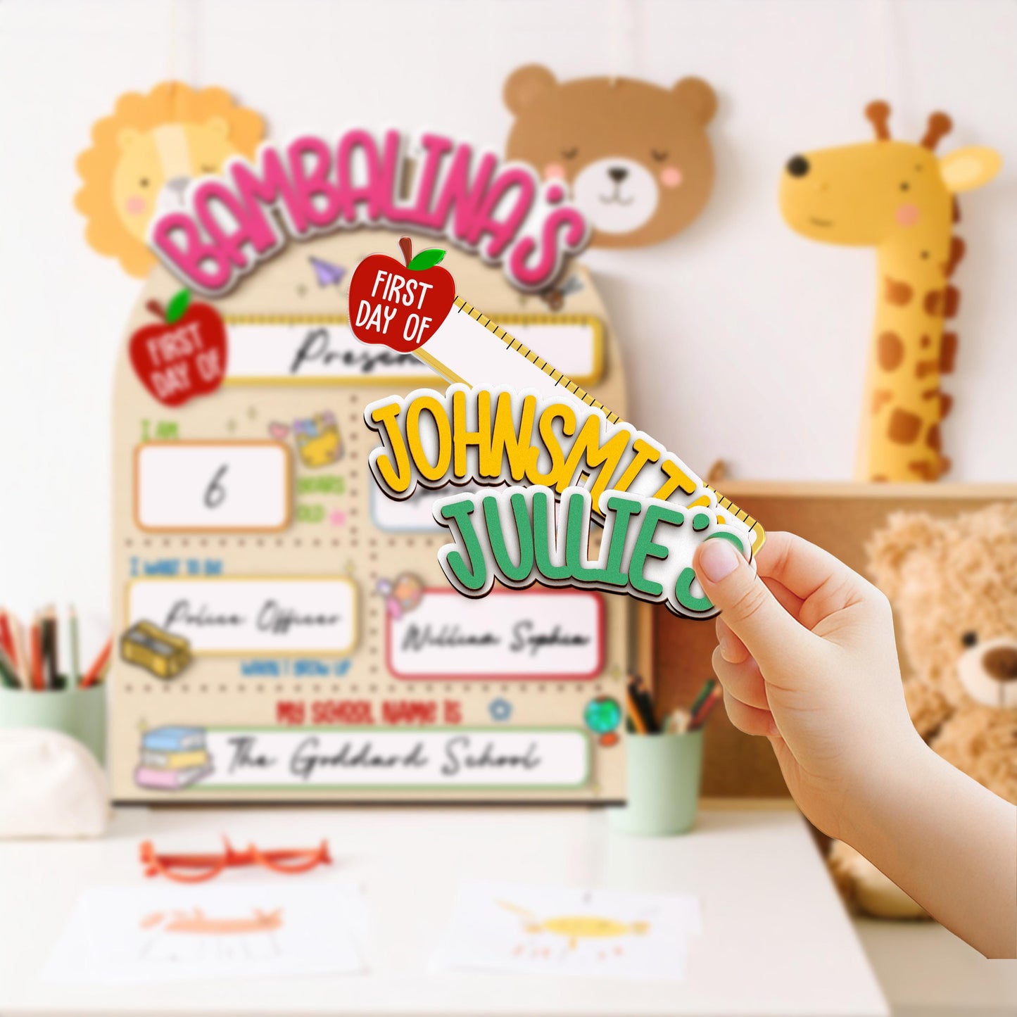 Custom First & Last Day School Sign,Back to School Sign,Kindergarten 1st Day of School Reusable,First Day Wooden School Board,Photo Prop