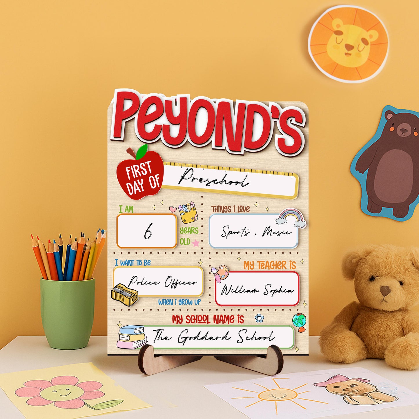 Custom First & Last Day School Sign,Back to School Board,Kindergarten 1st Day of School Dry Erase,First Day Wooden School Sign,Photo Prop