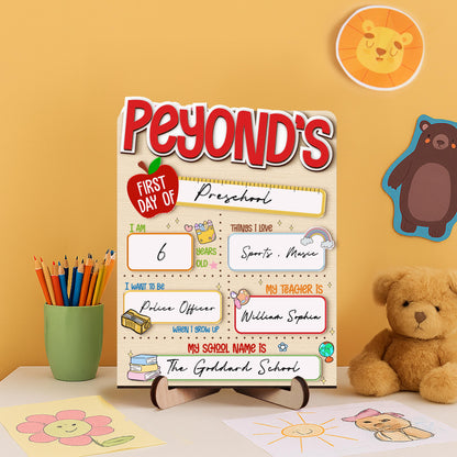 Custom First & Last Day School Sign,Back to School Board,Kindergarten 1st Day of School Dry Erase,First Day Wooden School Sign,Photo Prop