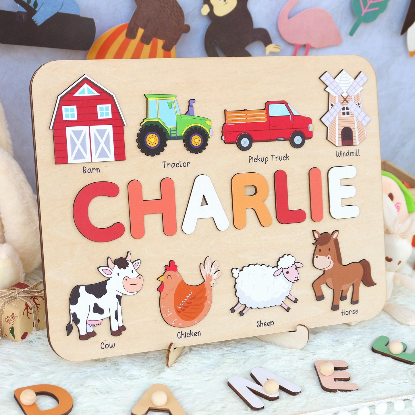 Personalized Name Puzzle for Kids | New Baby Gifts | 1st Birthday Gift | Montessori Toys Gift For Toddlers | Baby Shower Gift